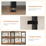 HAUOMS Bookshelf with 8 Fabric Drawers, 7-Tier Bookcase with Baffles Display Shelves, Industrial Large Book Shelf for Living Room Home Office, Rustic Brown HAUOMS