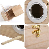 Hiceeden 2 Pack Parakeet Nest Box, Natural Wood Bird Nesting Box, Small Bird House Breeding Box for Budgie Lovebirds, Cockatiel, Parrots Mating, Aviary, 7.7×4.7×4.7 Inches Hiceeden