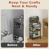 Jakyitvi Large 7-Tier Rolling Utility Cart with Drawer, 40.15in Tall Metal Craft & Art Storage Organizer with Lockable Wheels, Storage for Art Studio, Drawing Room, Paints & Supplies Jakyitvi