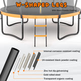 Liyarya 12FT/14FT Trampoline for Kids/Adults - Outdoor Recreational Trampoline with Enclosure Net, Curved Poles and Ladder, Heavy Duty, Anti-Rust Coating, ASTM Approved Liyarya