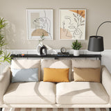 ELYKEN 5.9" Narrow Console Sofa Table with Power Outlets, 5.9" Dx39.4 Wx31.1 H Long Black Behind Couch Table with Metal Frame and Charge Station with 6.5’ Extension Cord ELYKEN