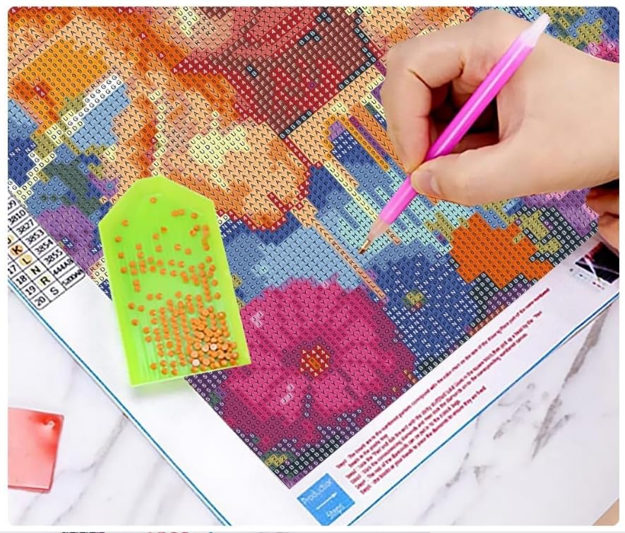 CXYQLC DIY 5D Diamond Painting Kits for Adults, Diamond Painting Full Drill Crystal Rhinestone Embroidery Craft Kits for Home Wall Decor Gifts 11.8x15.8inch(Farm Truck Flowers) CXYQLC