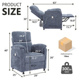 Chenille Power Recliner Chair for Living Room Bedroom|Electric|Remote Control|Side Pockets|Small|Adults (Blue) Anwick