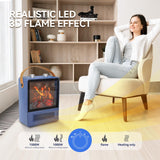 TEMPWARE Electric Fireplace Heater, 1500W Portable Space Heater, Fireplace with Realistic 3D Flame Effect and Overheating Safety Protection, Quiet and Safe for Indoor Use Office Bedroom TEMPWARE
