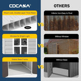 CDCASA 8x6x7 FT Resin Storage Shed, Waterproof Large Outdoor Shed with Floor & Lockable Door & Window & Vents, Plastic Tool Shed for Backyard, Patio, Poolside, Gray CDCASA