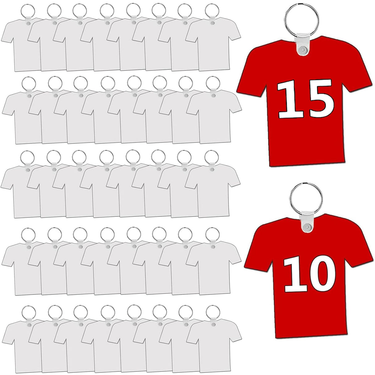 AiDiYGECO 120 pcs sublimation keychain blanks ornaments MDF Double Sided Heat Transfer Football sublimation keychains blanks bulk (jersey) AiDiYGECO