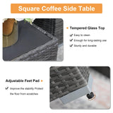 Super Patio Outdoor Patio Furniture Set, 5 Piece PE Wicker Outdoor Sectional Sofa Set, Rattan Patio Conversation Set with Cushions and Coffee Table for Garden, Backyard, Porch, Navy Blue Super Patio