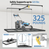 Overhead Garage Storage Rack – 4x8 FT Garage Ceiling Storage Racks with Safety Lock, Heavy-Duty Ceiling Mounted Lift System and Storage Organizer, Ideal for Maximizing Overhead Space, 325 lbs Capacity FERO