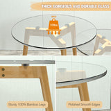 Bambloom Glass Coffee Table, Round Clear Nesting Tables Set of 2, Transparent Modern Accent Living Room Side Table End for Home Office Apartment Sofa, Easy Assembly Bambloom