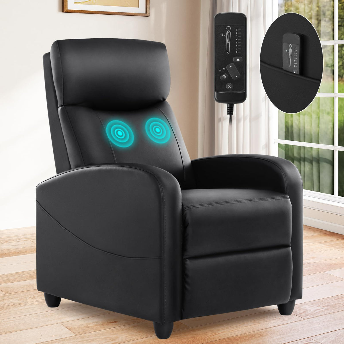 Smug Recliner Chair for Living Room, Leather Home Theater Seating with ...