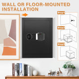 3.3 Cub Home Safe Fireproof Waterproof, Large Fire proof Safe Box with Fireproof Bag, Digital Keypad Key and Removable Shelf, Personal Security Safes for Home Money Jewellery Documents Valuables Pockrif