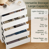 OtterOasis White Wood Dresser for Bedroom, 5 Drawer for Clothes Storage, Modern Dresser with Wide Drawers, Wide Wooden Chest Drawers for Living Room, Entryway, TV Stand OtterOasis