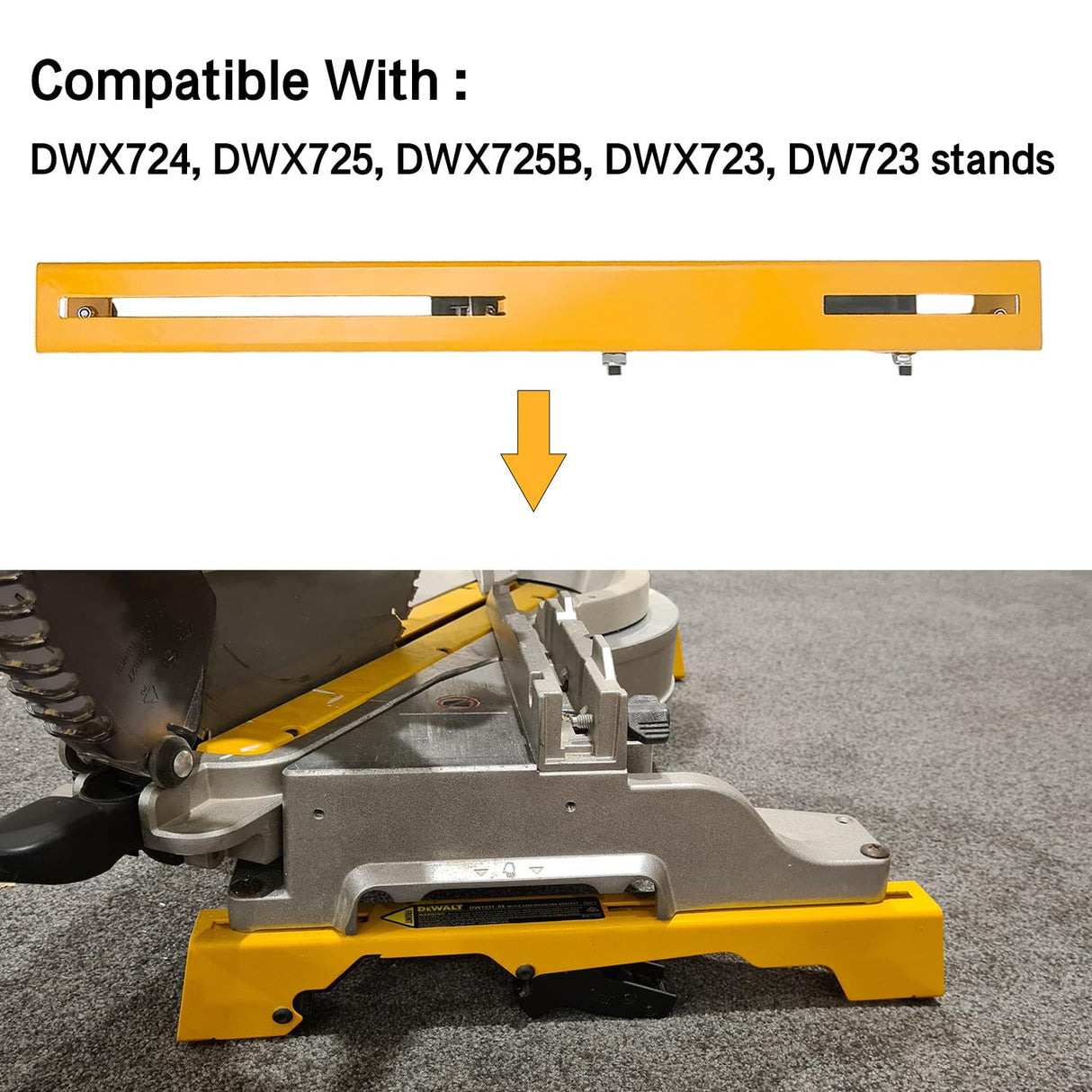Miter Saw Mounting Brackets N087371 DW7231 use for Dewalt's DW723, DWX723, DWX724, and DWX725 DWX725B Heavy Duty Miter Saw. (2 pack) Yellow, Large sanbaiyi