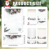 Watersay 50 Sets Christmas Stationery Paper with Envelopes 8.5" x 11" Santa Reindeer Pine Snowman Holiday Letterhead Printer Paper Winter Holiday Envelopes for Writing Letter Greeting Cards Invitation Watersay