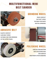 Blissthrill Mini Belt Sander, Electric Spindle Sander, 15° belt sander for knife making, 7 Adjustable Speed Knife Polishing Kit, Power Belt Sanders for Metal Working, DIY (6.5 Inch Mini Belt Sander) Blissthrill