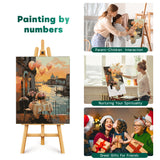 2 Pack Paint by Numbers Kit for Adults Beginner, Sunset Venice Adult Paint by Number Kits on Canvas, DIY Landscape Acrylic Number Painting for Adults for Home Wall Decor Gift 16x20 Inch Possoco