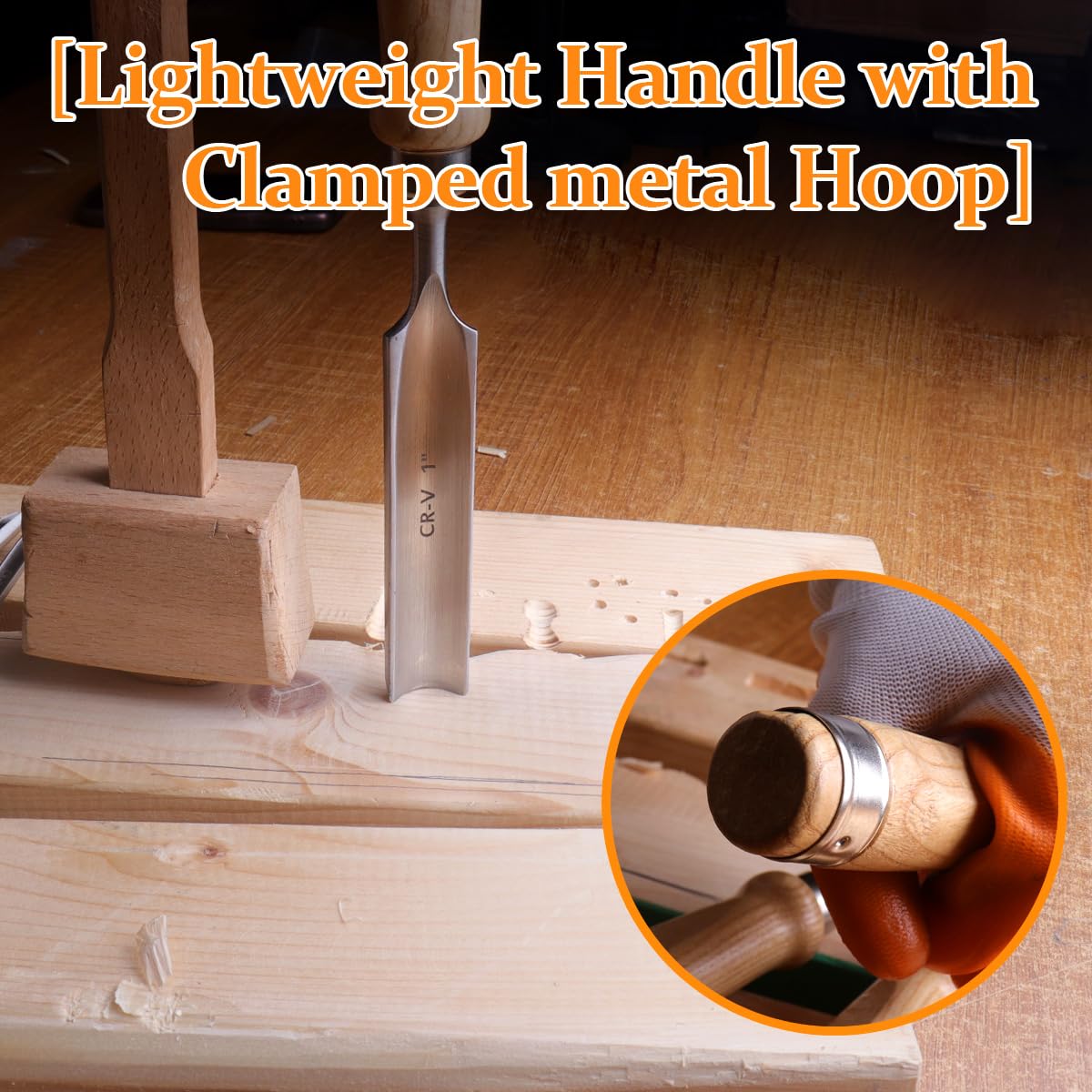 Atoplee Wood Carving Gouge Chrome Vanadium Steel Semi-Circular Carpenter Woodworking Chisel (25mm(1")) ATOPLEE