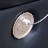 Signature Design by Ashley Leesworth Modern Power Recliner in Leather Match and with Rocking Motion and USB Port, Blue Signature Design by Ashley