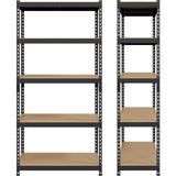 Topeakmart 5-Tier Utility Shelves, Metal Storage Shelves Garage Shelving Unit Adjustable Garage Storage Shelves Storage Racks Heavy Duty Shed Shelving- Black, 35.5 x 17.5 x 72 Inch Topeakmart