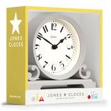 JONES CLOCKS® Saloon Mantel Clock |Traditional Double Scroll Design |French Navy |Contemporary Classic Style for Desk, Table, Shelf or Bedside JONES CLOCKS