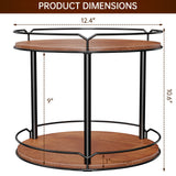 MUTUALUS Lazy Susan Organizer 2 Tier - 12.4" Turntable Spice Rack for Table Top, Wooden Rotating Lazy Susan for Cabinet Pantry Kitchen Countertop Dining Table Cupboard Bathroom Vanity Storage MUTUALUS