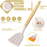 Umite Chef Silicone Kitchen Utensil Set, 34PCS Heat Resistant Kitchen Gadgets and Tools With Grater, Wood Handles for Nonstick Cookware Umite Chef