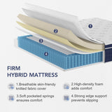 Full Size Mattress [Upgraded Strengthen] 12 Inch Firm Full Mattress in a Box, Hybrid Mattresses With Gel Memory Foam & Independent Pocket Springs, Release Stress, Strong Edge Support,365-Night Trial EEN EEN SLEEP