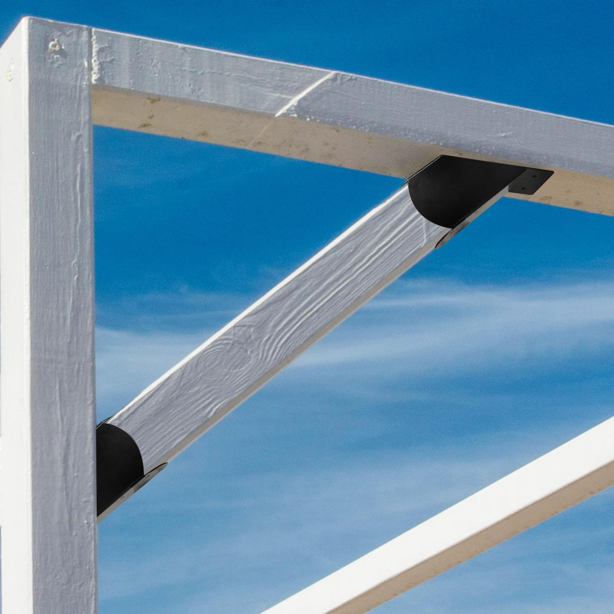 Rasugarlary Pergola Brackets, 2 Pcs 45-Degree Angle Bracket Heavy Duty Connector Brace for 4x4'' (Actual: 3.5x3.5'') Wood Post and Beam Pergola Gazebo DIY Kit Rasugarlary