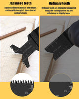 60pcs Oscillating Saw Blades, 2023 Upgrade Efficient Oscillating Blades, Japanese Long Teeth, Quick Release Multi Tool Blades Kits for Plastics, Universal Multitool Blades Wood Fit Almost All Model Royars