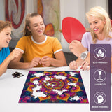 Purple Mandala Wooden Puzzles, 500 Pieces Jigsaw Puzzles 15.9'' x15.9'', Unique Design Liberty Wooden Puzzles for Adults and Kids, Family Game Gift Royal Size delobil