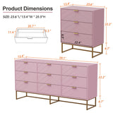 Scurrty Large 9 Drawer Dresser, Storage Dressers,59 inch Dresser with Chest,Storage Cabinet for Bedroom, Dressers for Bedroom, Living Room,etc. (Pink) Scurrty