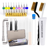 WDTPUCN 3D Printer Nozzle Cleaning Kit - 38-Piece Set with Brass Nozzles, Lubricant, Tools, and Accessories - Perfect for Ender 3 Upgrades and Maintenance WDTPUCN