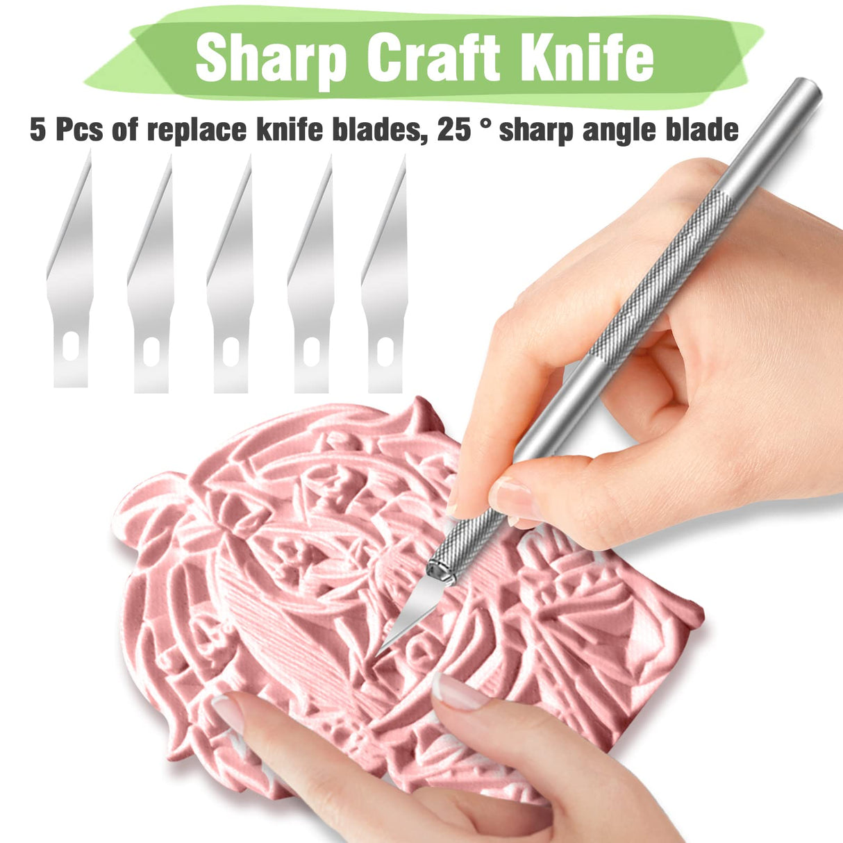 WAYCOM 10-Pack Linoleum Blocks for Printmaking with Cutter Tools, Rubber Stamp Making Kit Rubber Block Stamp Carving Blocks Craft Ink Pad Hobby Knife Pencil for DIY Printmaking,Printing and More WAYCOM