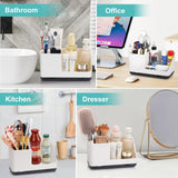 PARKMANI Bathroom Counter Organizer, Bathroom Organizers and Storage, Detachable Toothbrush Holders for Bathroom Vanity Sink Organizer (White) PARKMANI