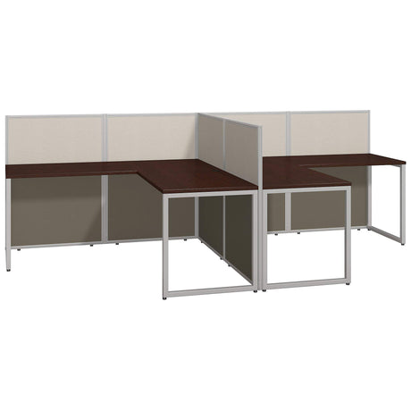 Bush Business Furniture Double Cubicle Desk with Privacy Panels | Easy Office Collection Two Person L Shaped Table | 60Dx120Wx45H Bush Business Furniture