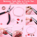 Thrilez 300Pcs Charm Bangle Bracelets Making Kit with Expandable Bangles, Charms, Jump Rings and Pliers for Jewelry Making Bangle Bracelets (with Gift Box and Tools) Thrilez
