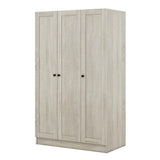 SOFTSEA 3 Door Armoire Wardrobe Closet, Freestanding Armoire Wardrobe Cabinet with Shelves and Hanging Rod, Wood Armoire Closet Clothes Organizer for Bedroom, Grey SOFTSEA