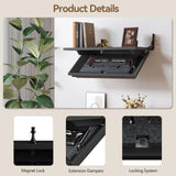 Lvifur 24" Compact Gun Shelf, Gun Rack with Automatic Induction Lock with Secure Hidden Compartment for Wall Mount Display, Storage Security Safe Box for Home,Black Lvifur