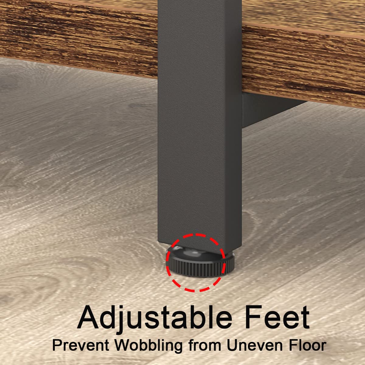 Industrial Modern 6-Tier Tall Bookcase in Rustic Brown - Open Wood and Metal Display Rack HSH