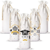 Shappy Canvas Wine Bottle Bags Sublimation Blank Wine Bottle Bags with Drawstrings Halloween Wine Bags Reusable Cotton Wine Bags Bulk for Christmas DIY Wedding Birthday Party Gift Bag(5 Pieces) Shappy
