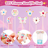 Make Your Own Princess Magic Wand Kit - DIY Fairy Craft Set for Kids Girls - Birthday Party Gift, 39 PCS to Create 14 Wands WizWonders