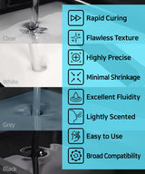 SuperFast 8K 3D Printer Resin Water Washable, 50um Print in 0.5 sec, Made in Korea by 3DMaterials (5000g, White) 3DMaterials