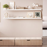 Ballucci Floating Shelves for Wall, 60" Wood Wall Shelf Set of 2, with Invisible Brackets for Bathroom, Living Room, Bedroom, Kitchen, Nursery, 8" Deep, White Ballucci