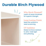 ECR4Kids Streamline Single-Sided Book Display with Storage, Classroom Bookshelf, White Wash ECR4Kids