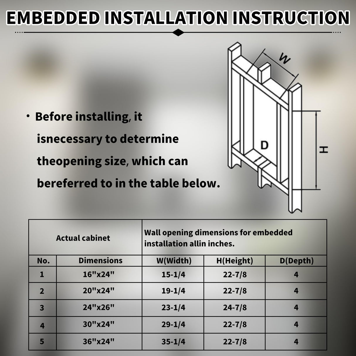 AZDHOME 24x26 Aluminum Alloy Frame Bathroom Medicine Cabinet Mirror,Recessed or Surface Mounted,Reversible L/R Door,Adjustable Shelves,Assembly Required AZDHOME