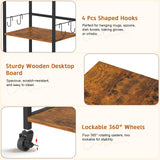 Kitchen Microwave Cart with Storage,3 Tier Rolling Microwave Stand with Drawer,Kitchen Utility Cart on Wheels,Coffee Cart Small Appliance Storage Shelf Rack Organizer for Living Room, Office, Balcony Cidaziya