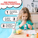 8 OZ Gloss Sealer, Glue & Finish, Air Dry Clay Glaze, Clear Decoupage Glue, Waterbase Clay Varnish for DIY Crafts, Wood, Paper, Art Projects, Craft, Painting, Puzzle,Ceramics,Magic Sealant 250 ML Bondtech