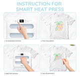 AST&T Heat Press Machine 12" x 10" Portable Easy Heat Press Heat Transfer for T-Shirts and HTV Vinyl Projects (White) AST&T