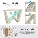 HOMES: Inside + Out Naomi Modern Decorative Accent LED Console Table with W-Shaped Legs and Remote, Wood Entryway Furniture for Living Room, Hallway, Entrance, Small Spaces, Black HOMES: INSIDE + OUT