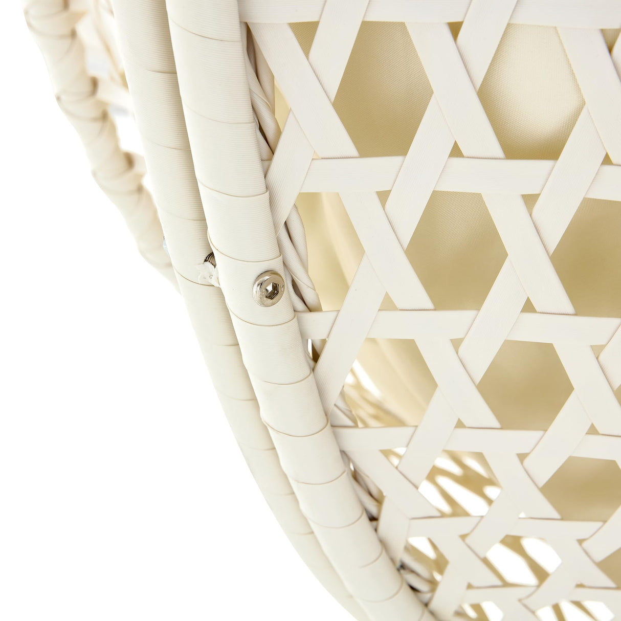 Hanging Egg Chair with Stand & Cushions, Outdoor and Indoor Hammock Rattan Swing Chair 350 lbs Capacity with Aluminum Steel Frame for Patio, Balcony, Backyard and Living Spaces (White) hohoedc